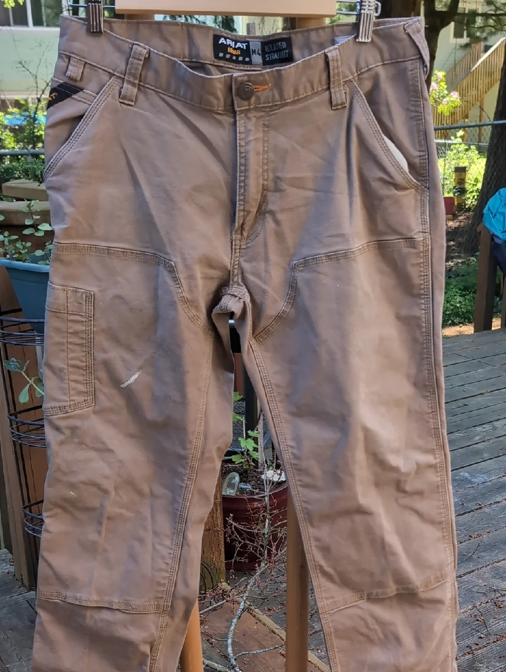 Ariat Rebar M 4 Tan Double Knee Duck CanvasWorkwear Straight Fit Pants